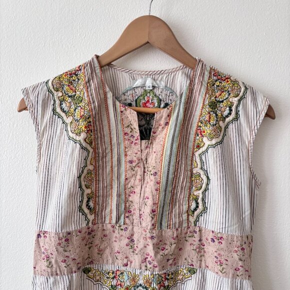 Johnny Was 3J Workshop Floral Embroidered Sleeveless Top - Picture 2 of 7